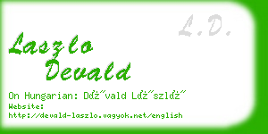 laszlo devald business card